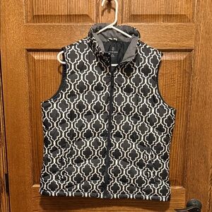 Lands' End Classic Black Puffer Quilted Vest 14/16